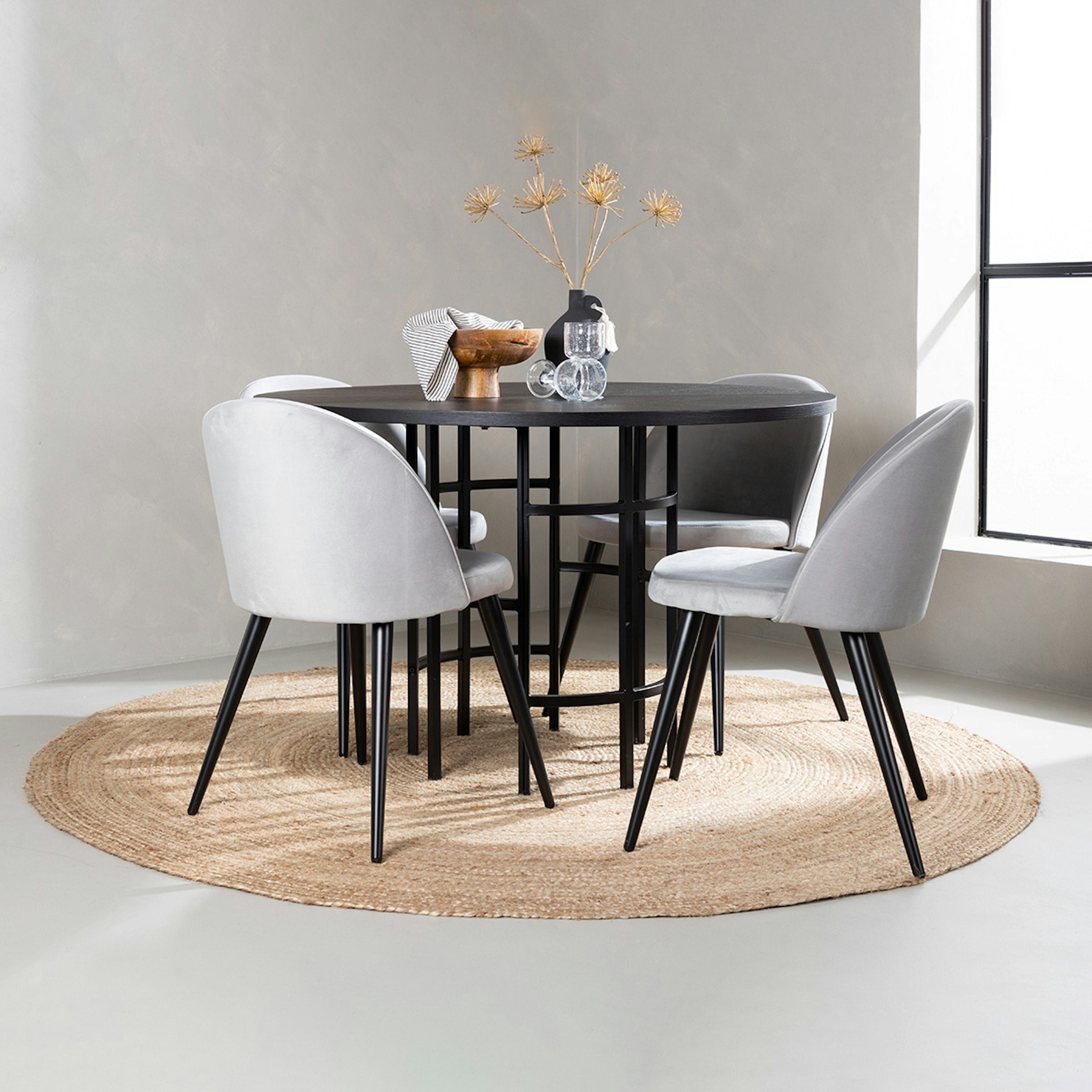 Matgrupp Venture Home Copenhagen med 4 Velvet Stolar