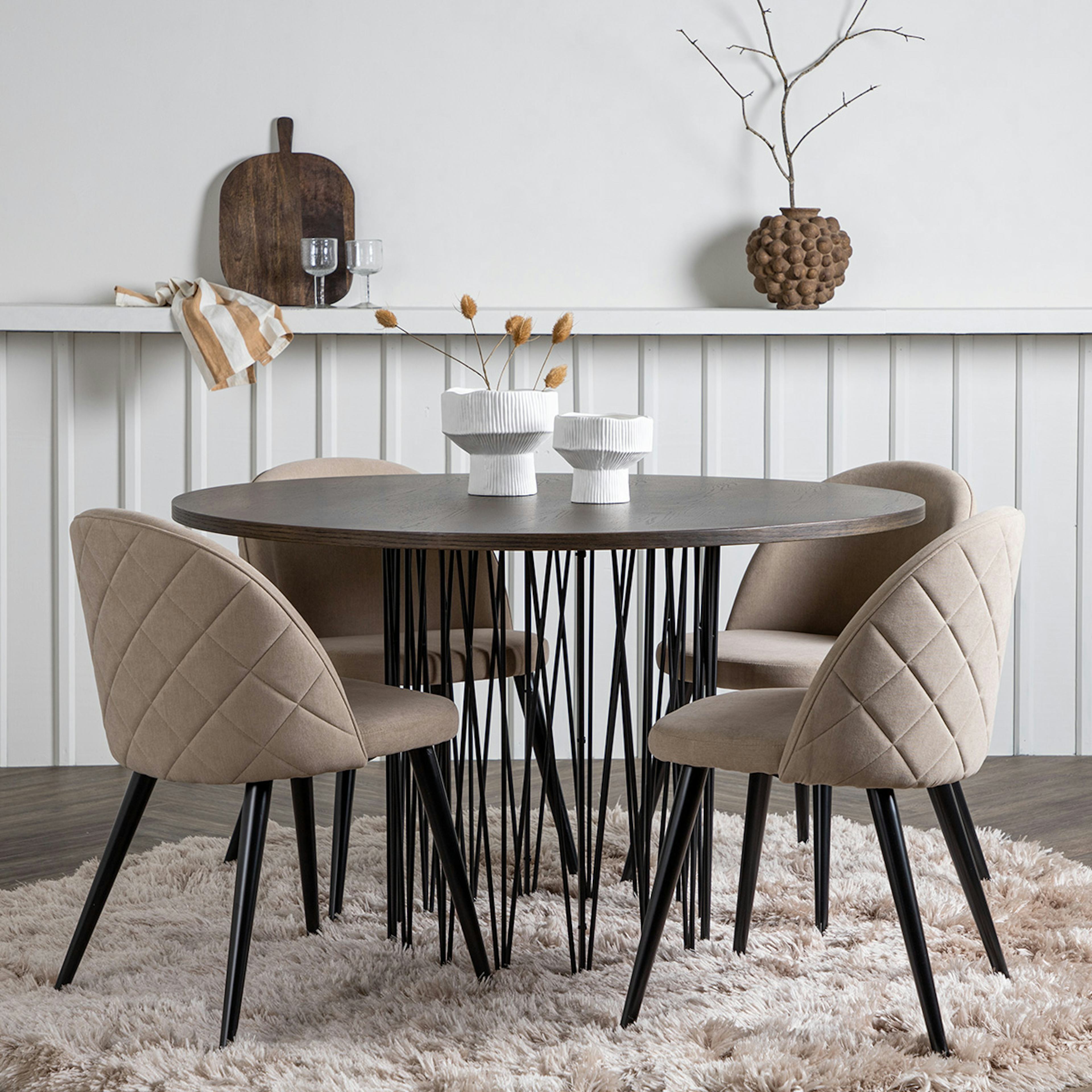 Matgrupp furniture/fashion Stone med 4 Velvet Stitches Stolar