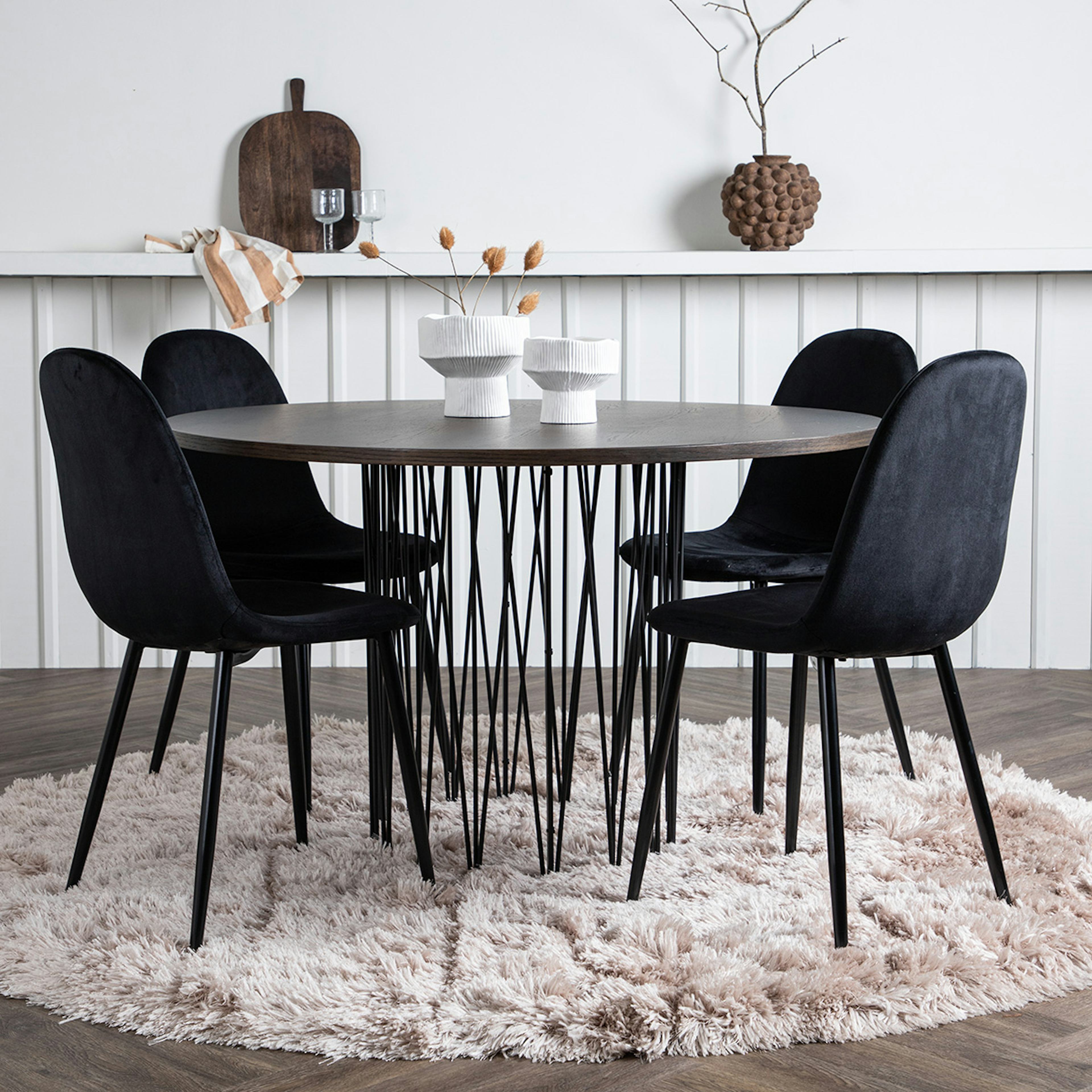 Matgrupp Venture Home Stone med 4 Polar Stolar Sammet