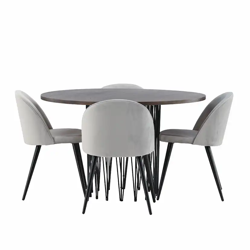 Matgrupp furniture/fashion Stone med 4 Velvet Stolar