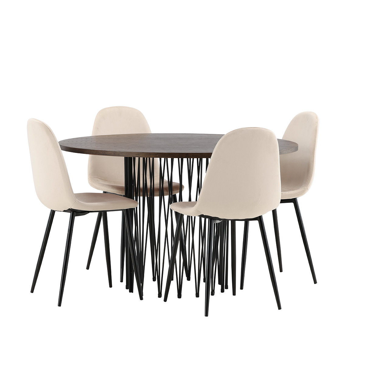 Matgrupp Venture Home Stone med 4 Polar Stolar Sammet