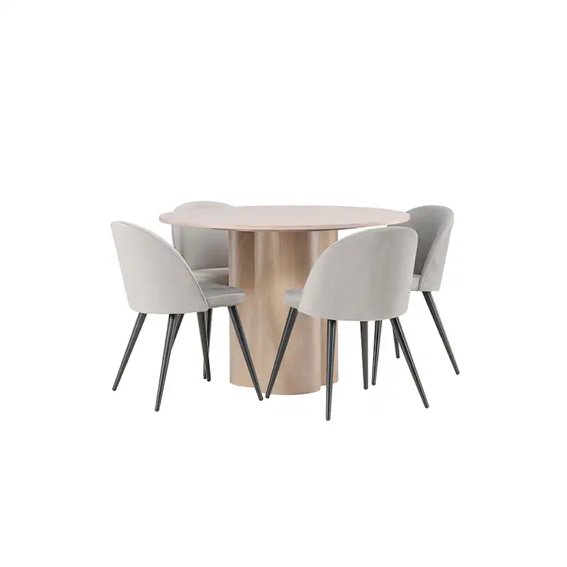 Matgrupp Venture Home Olivia med 4 Velvet Stolar