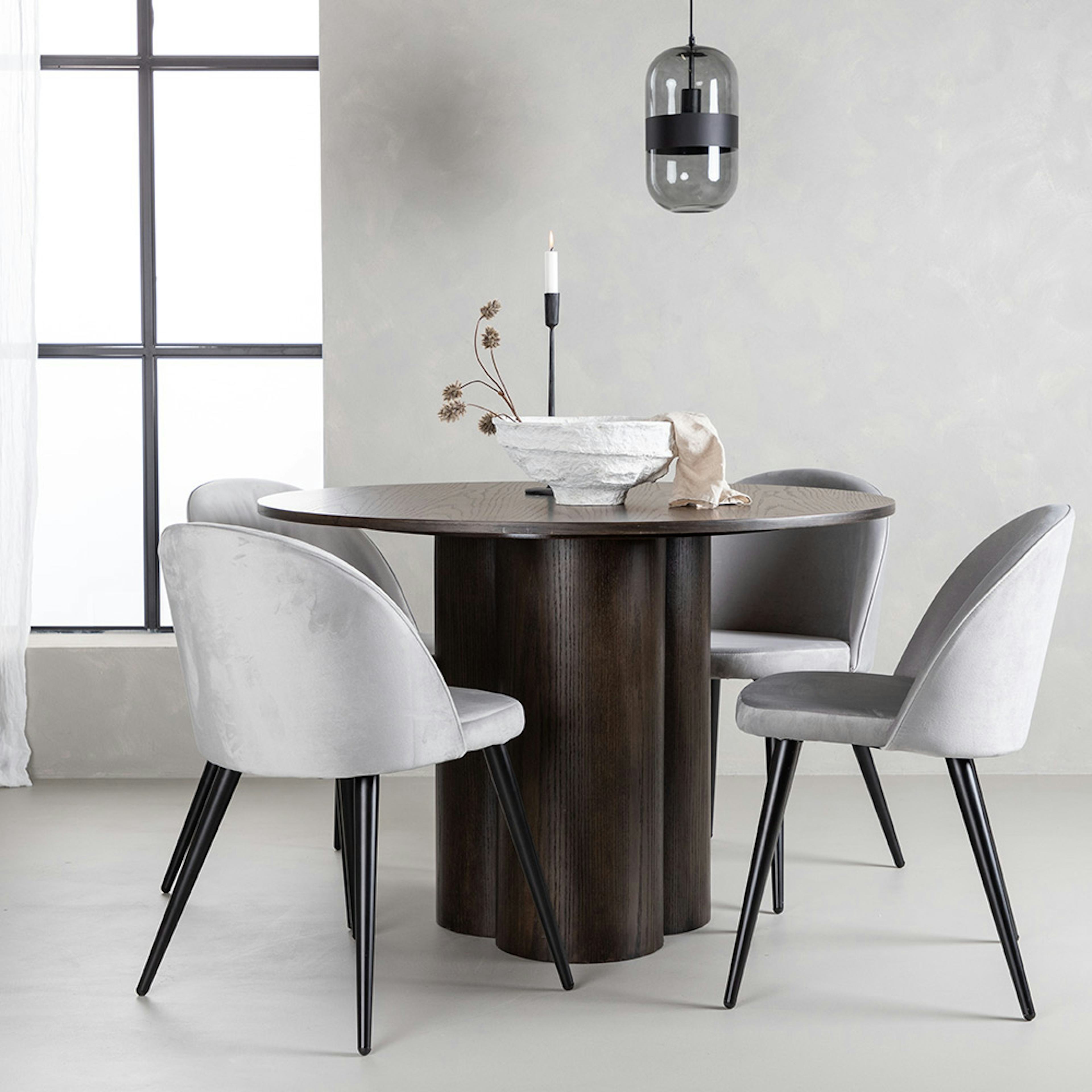 Matgrupp Venture Home Olivia med 4 Velvet Stolar