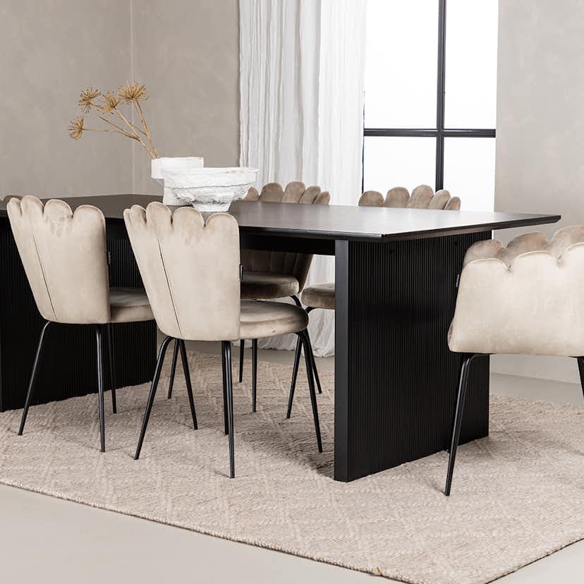 Matgrupp Venture Home Vail med 4 Limhamn Light Stolar