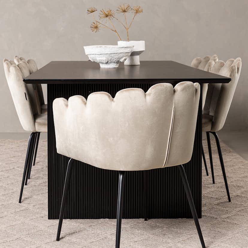 Matgrupp Venture Home Vail med 4 Limhamn Light Stolar