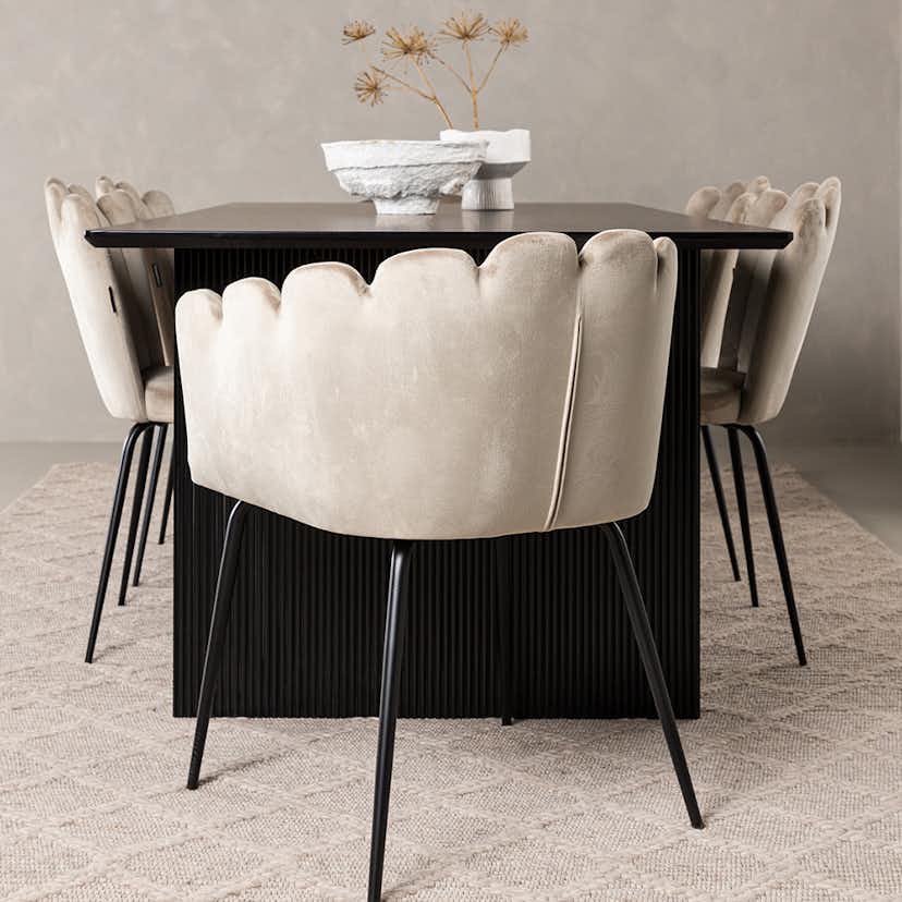 Matgrupp Venture Home Vail med 4 Limhamn Light Stolar