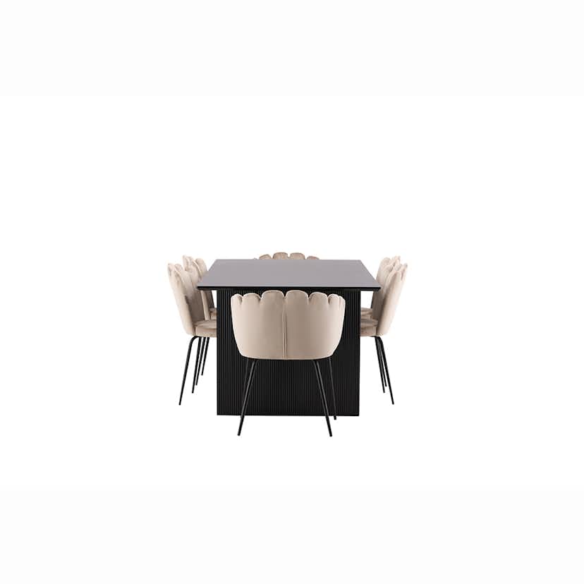 Matgrupp Venture Home Vail med 4 Limhamn Light Stolar