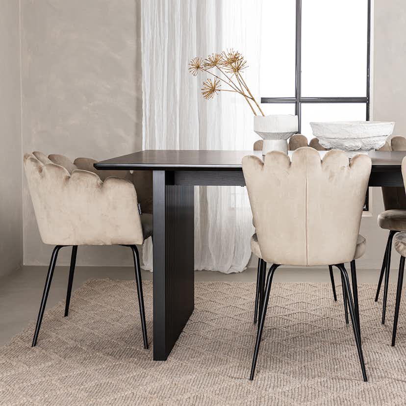 Matgrupp Venture Home Vail med 4 Limhamn Light Stolar