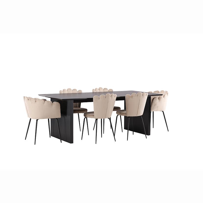 Matgrupp Venture Home Vail med 4 Limhamn Light Stolar