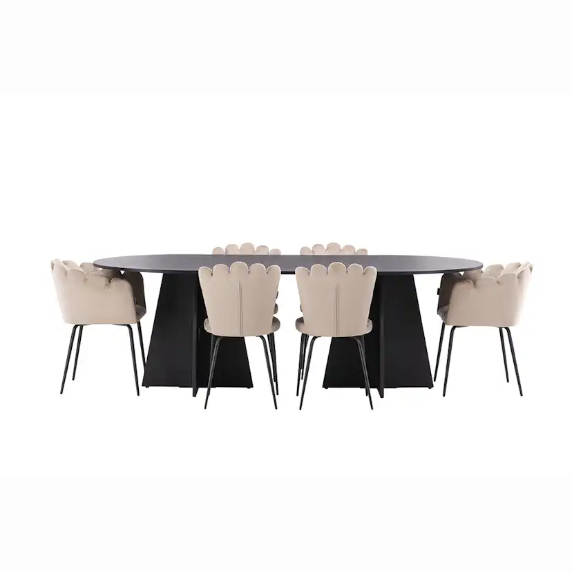 Matgrupp Venture Home Bootcut med 4 Limhamn Light Stolar