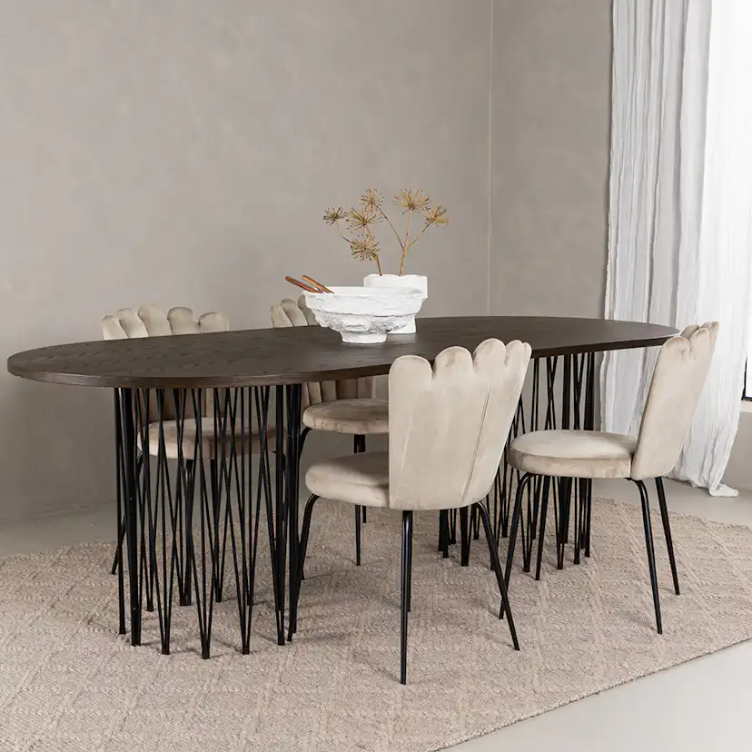 Matgrupp furniture/fashion Stone med 4 Limhamn Light Stolar