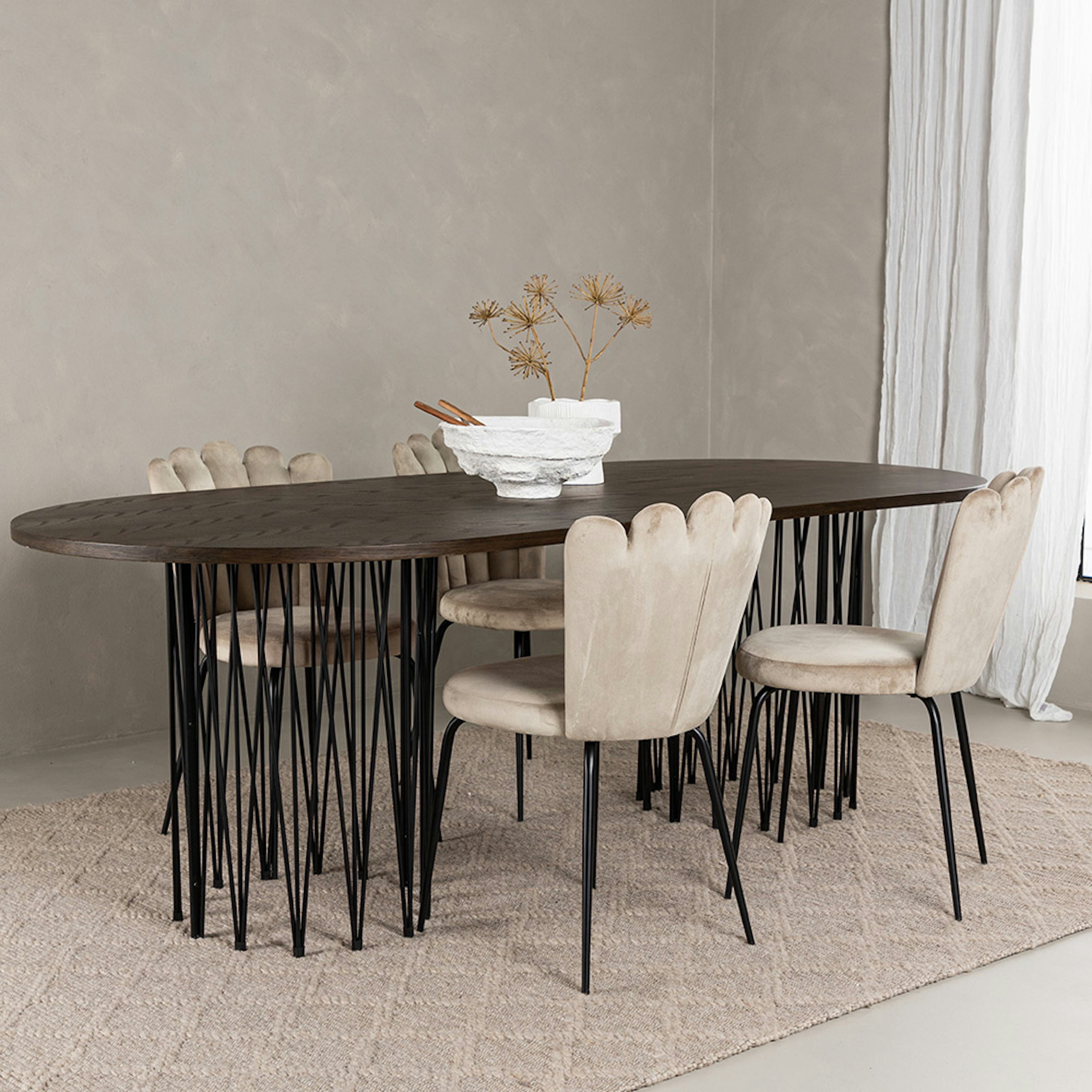 Matgrupp furniture/fashion Stone med 4 Limhamn Light Stolar