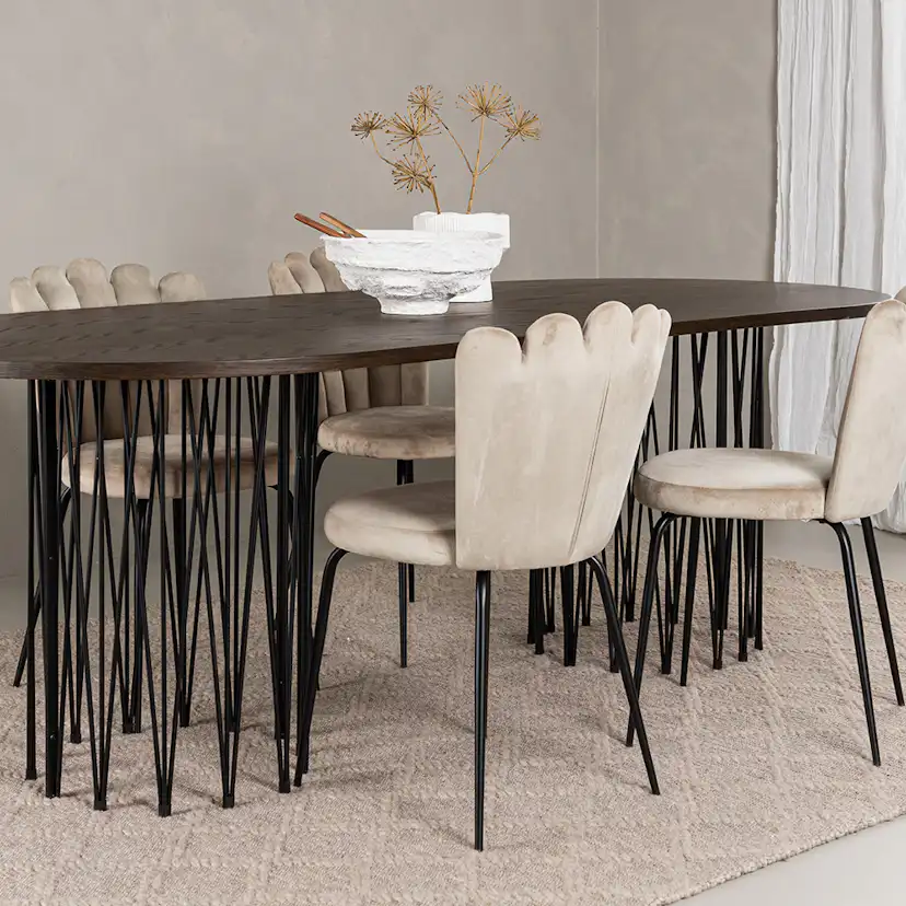 Matgrupp furniture/fashion Stone med 4 Limhamn Light Stolar