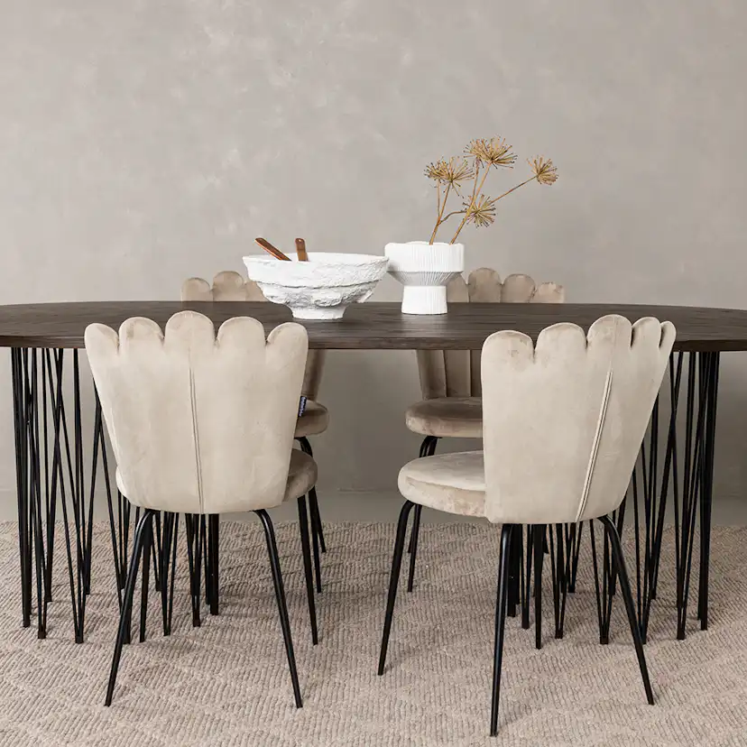 Matgrupp furniture/fashion Stone med 4 Limhamn Light Stolar