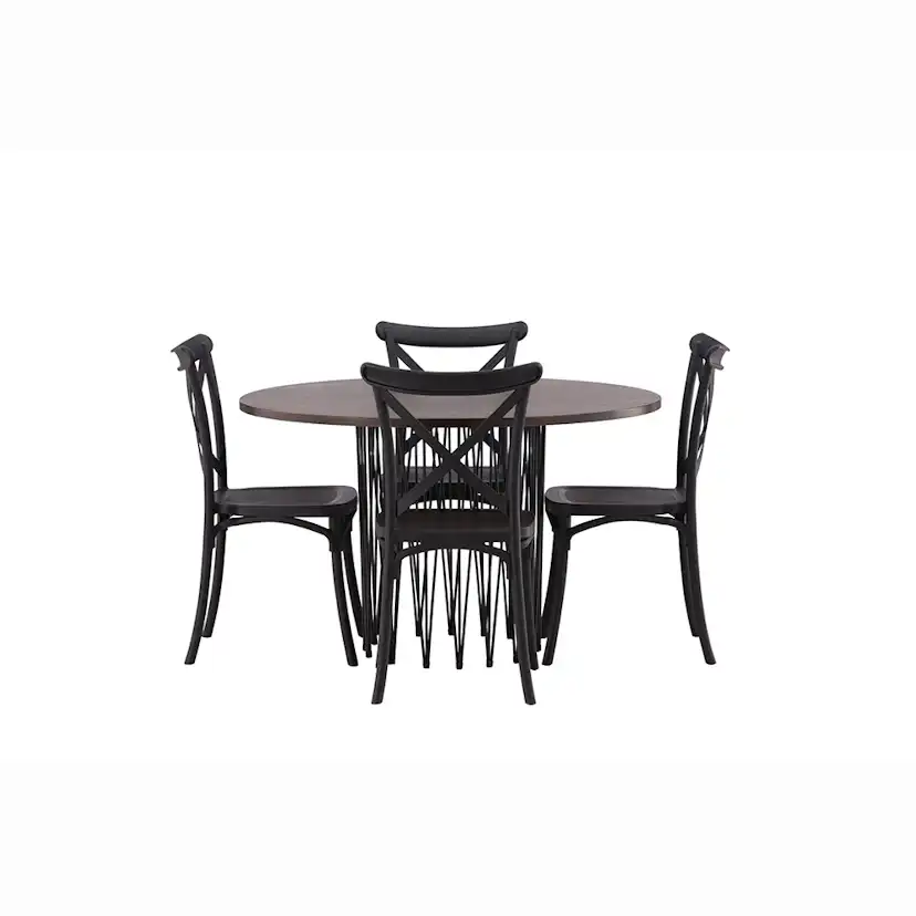 Matgrupp furniture/fashion Stone Rund med 4 Crosett Stolar