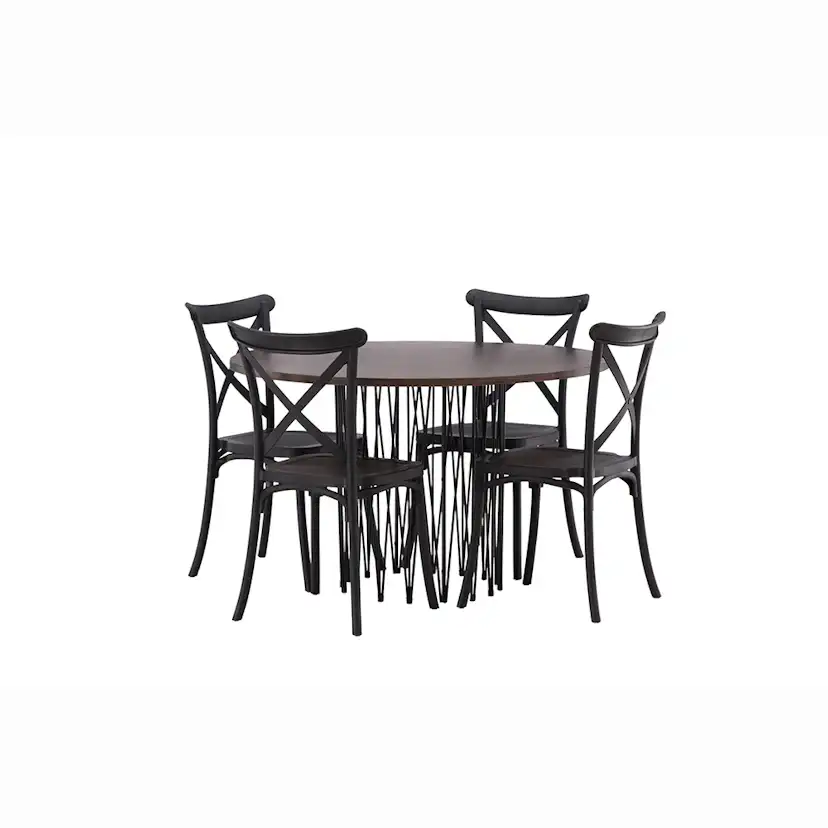 Matgrupp furniture/fashion Stone Rund med 4 Crosett Stolar