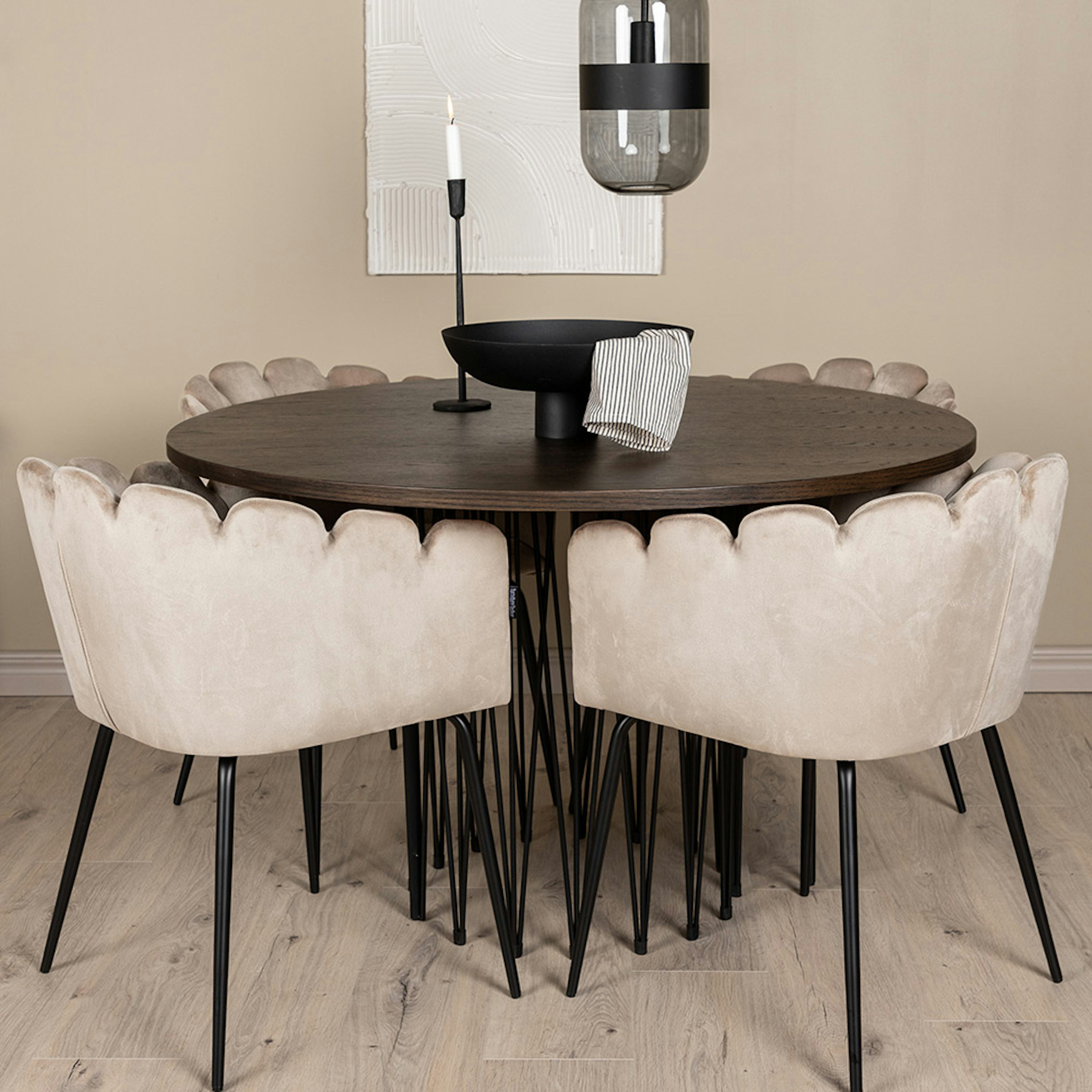 Matgrupp furniture/fashion Stone med 4 Limhamn Stolar Runt