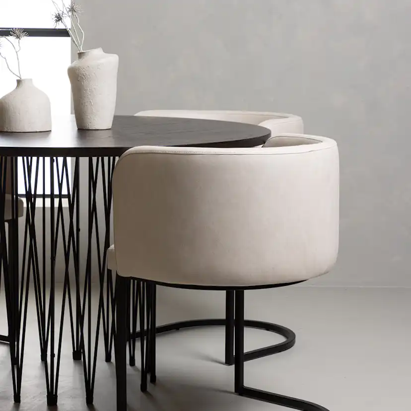 Matgrupp furniture/fashion Stone Ø120 cm med 4 Simrishamn Stolar