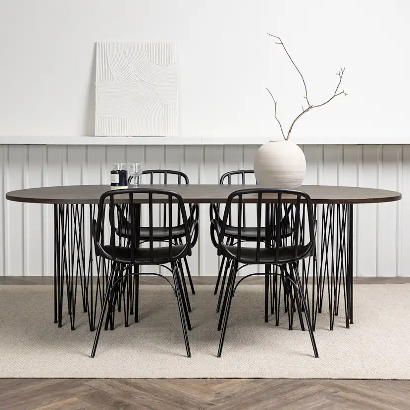 Matgrupp furniture/fashion Stone med 4 Dyrön Stolar