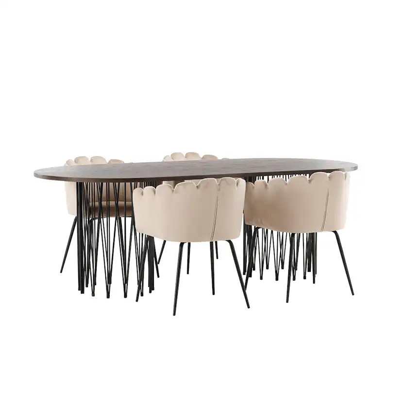 Matgrupp furniture/fashion Stone med 4 Limhamn Stolar