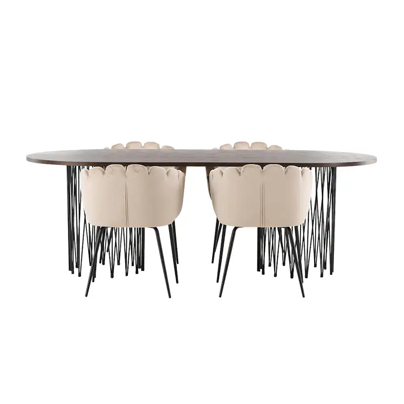 Matgrupp furniture/fashion Stone med 4 Limhamn Stolar