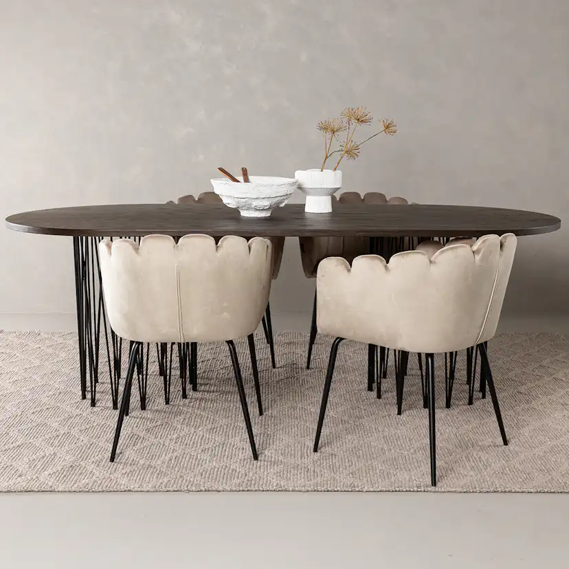 Matgrupp furniture/fashion Stone med 4 Limhamn Stolar