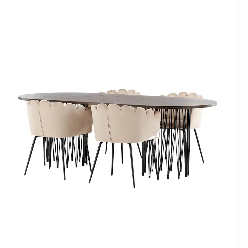 Matgrupp furniture/fashion Stone med 4 Limhamn Stolar