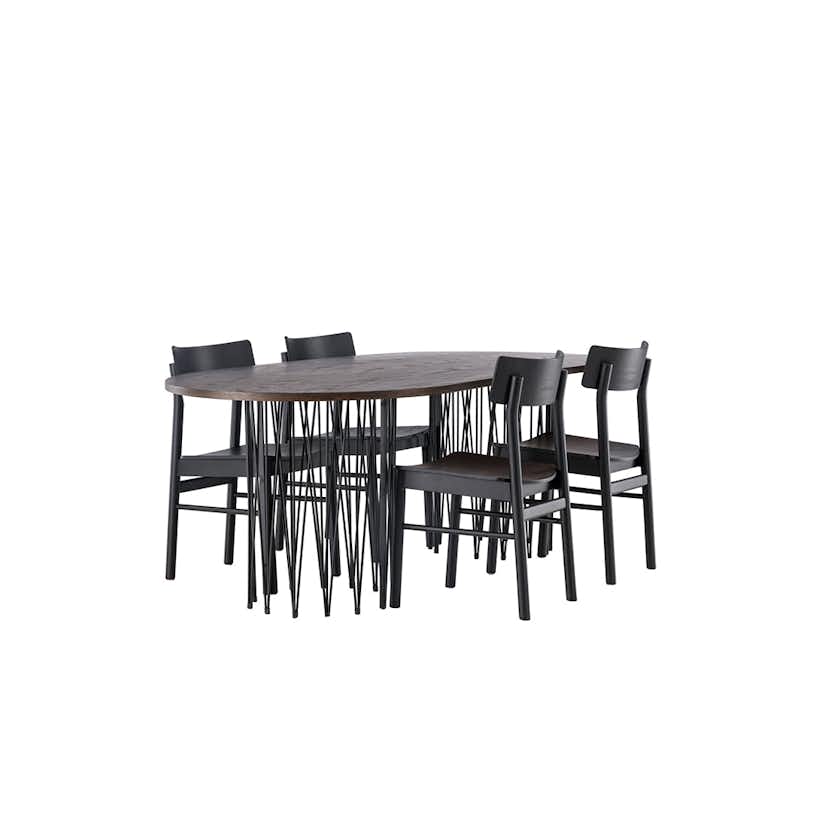 Matgrupp Venture Home Stone oval med 4st Montros Matstolar
