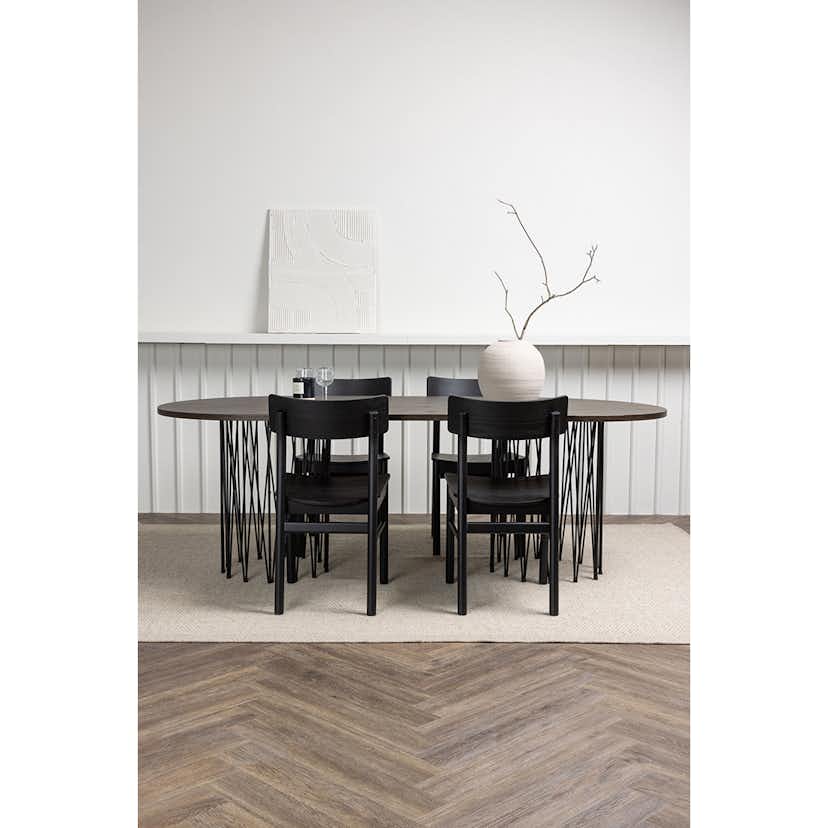 Matgrupp Venture Home Stone oval med 4st Montros Matstolar