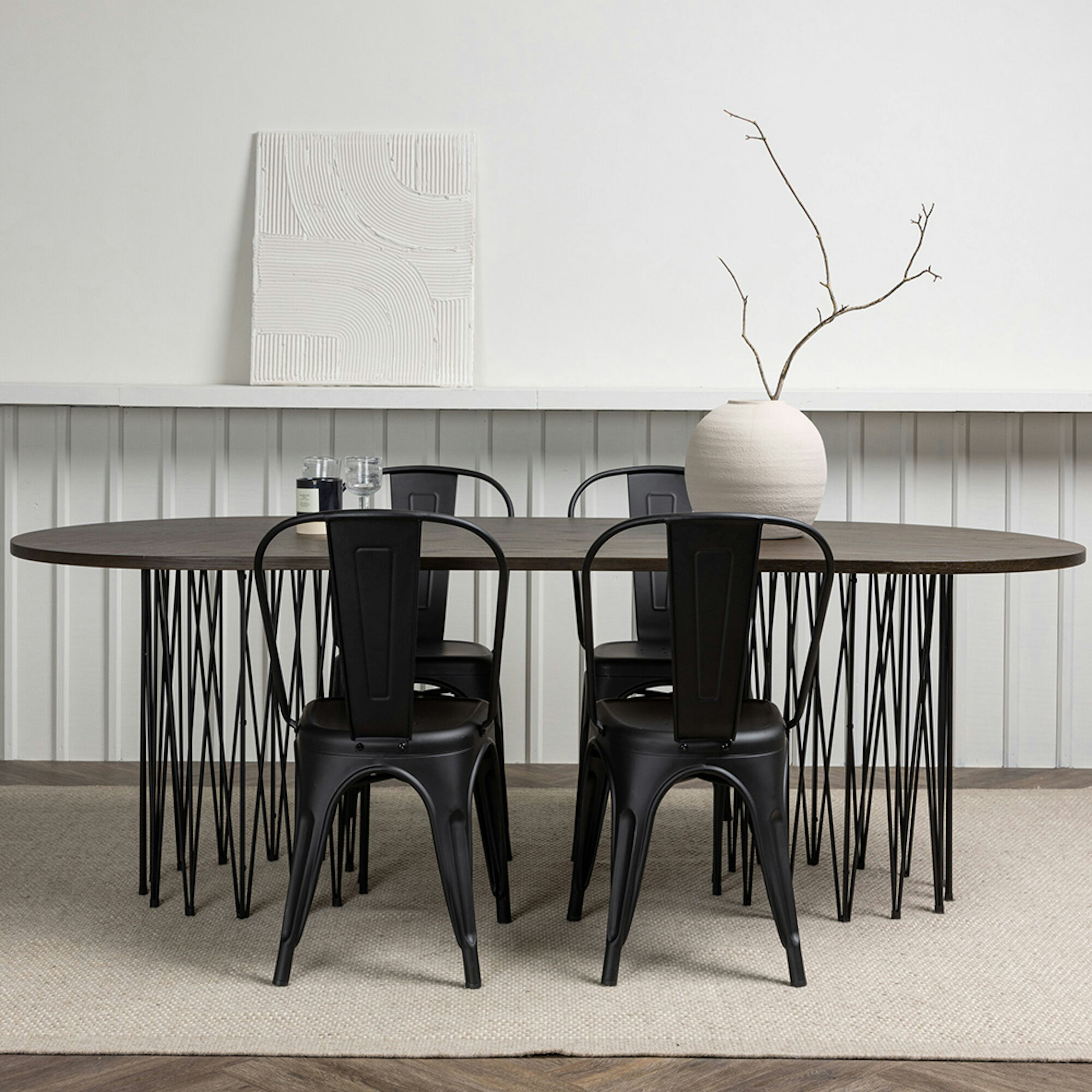 Matgrupp Venture Home Stone med 4 Tempe Stolar