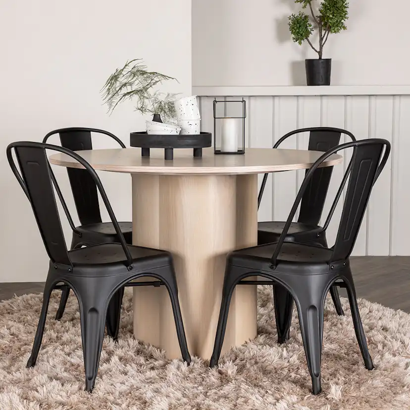Matgrupp Venture Home Olivia Natur med 4 Tempe Stolar