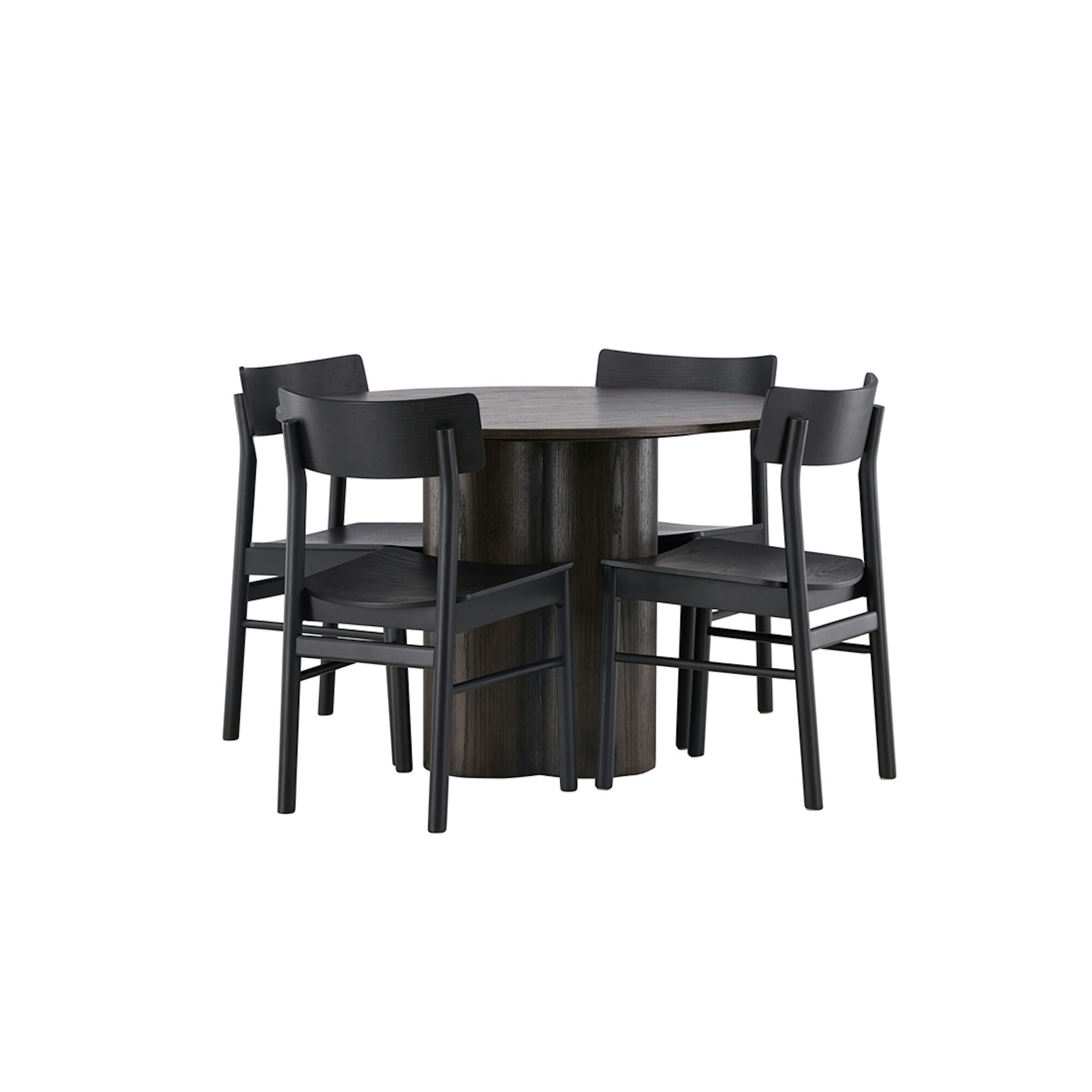 Matgrupp Venture Home Olivia Ø110 cm med 4st Montros Matstolar