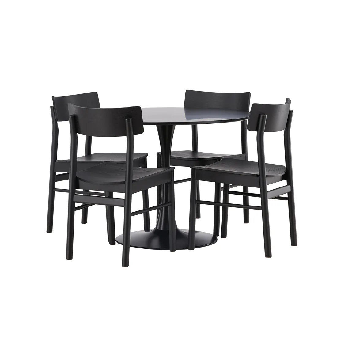 Matgrupp Venture Home Glade Ø100 cm med 4st Montros Matstolar