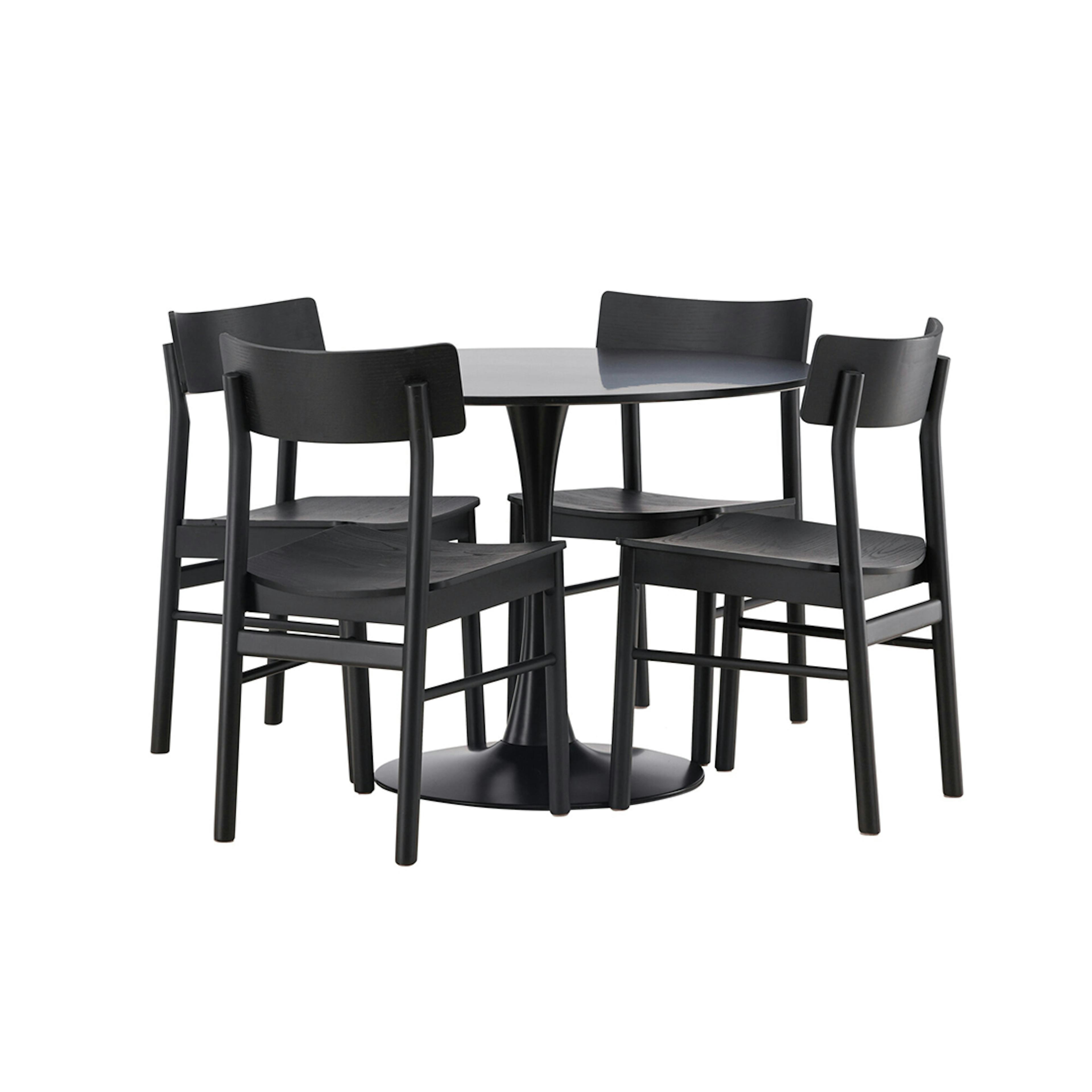 Matgrupp Venture Home Glade Ø100 cm med 4st Montros Matstolar