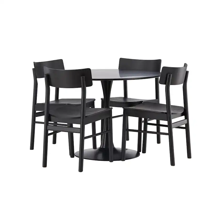 Matgrupp Venture Home Glade Ø100 cm med 4st Montros Matstolar