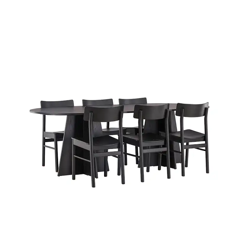 Matgrupp Venture Home Bootcut Oval med 6st Montros Matstolar