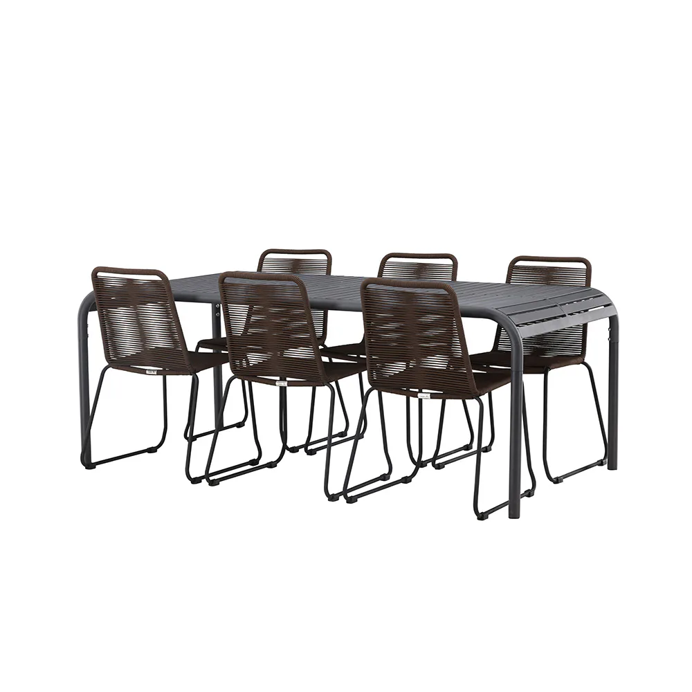 Matgrupp Venture Home Borneo Bord med 6 Lindos Stolar