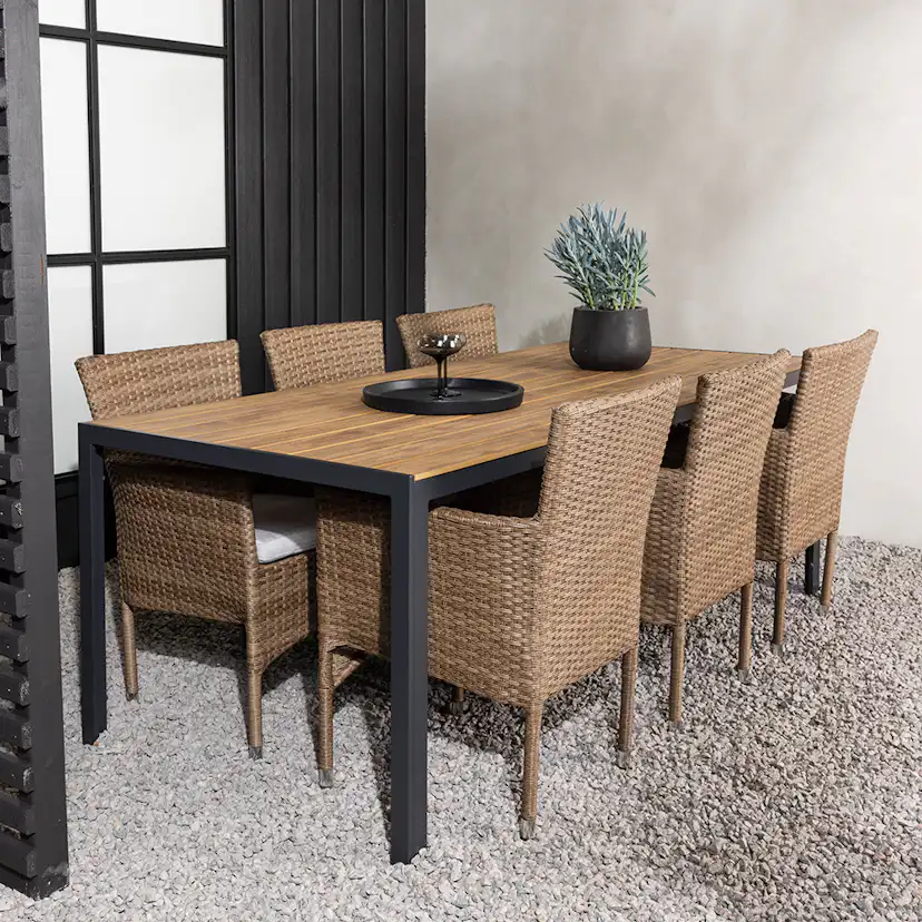 Matgrupp Venture Home Break Bord med 6 Malina Stolar