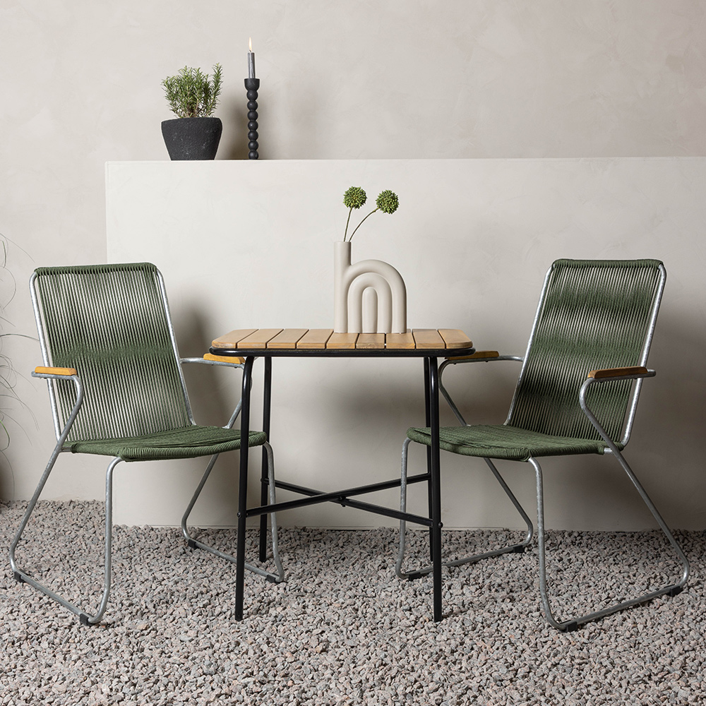 Cafégrupp Venture Home Holmbeck Bord med 2 Bois Trädgårdsstolar Utomhus