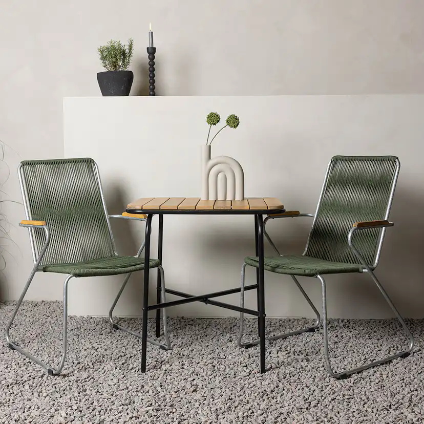 Cafégrupp Venture Home Holmbeck Bord med 2 Bois Trädgårdsstolar Utomhus