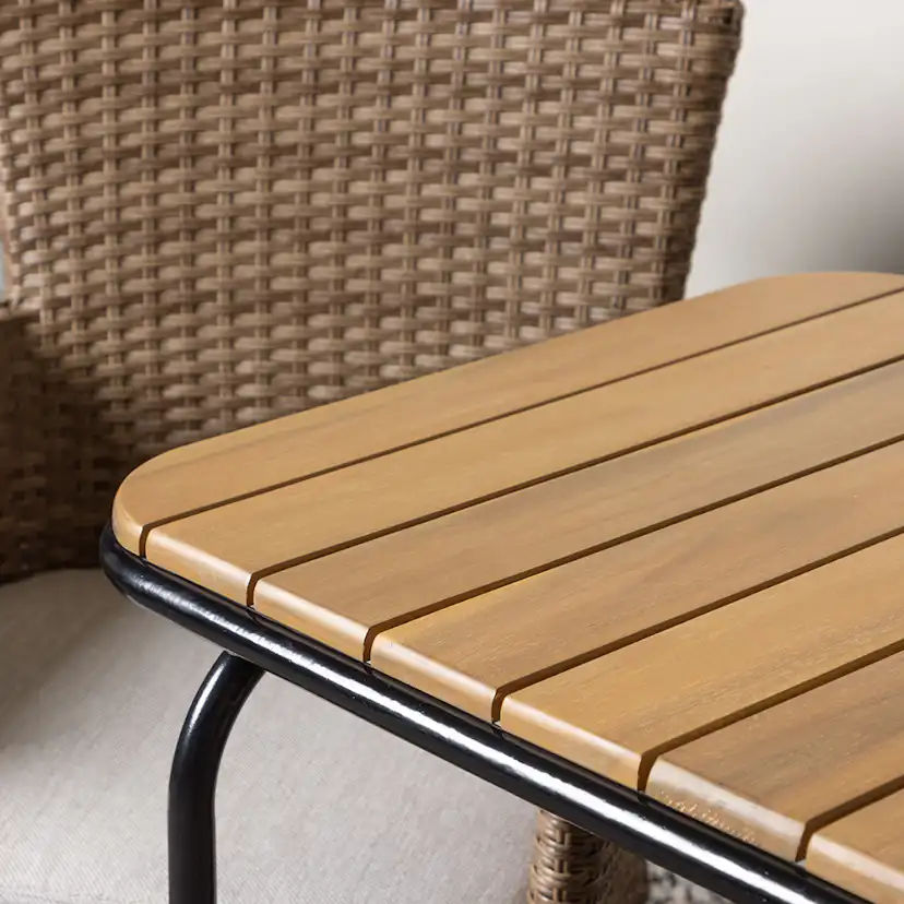 Cafégrupp Venture Home Holmbeck Bord med 2 Malina Trädgårdsstolar Utomhus