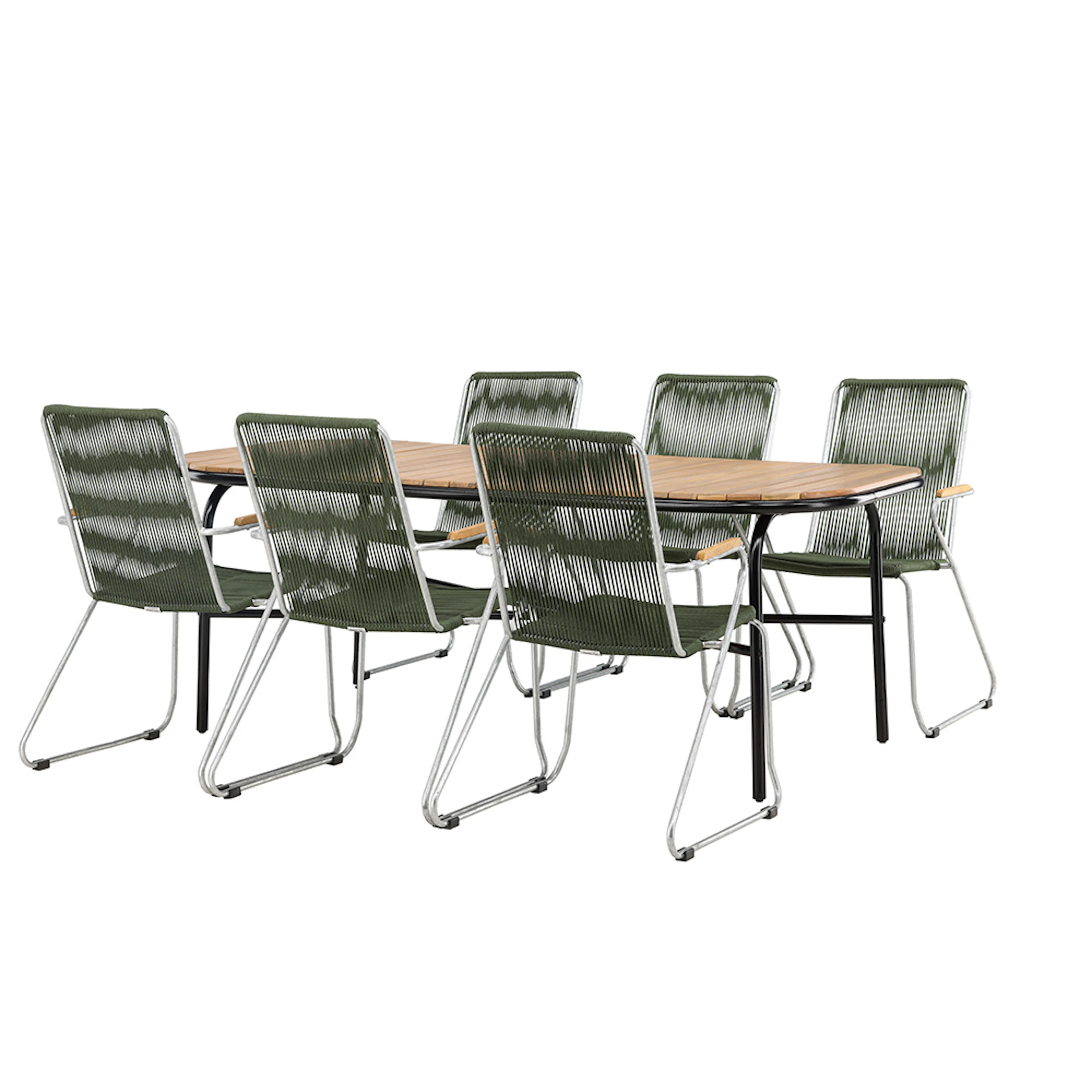 Matgrupp Utomhus Venture Home Holmbeck Bord med 6 Bois Trädgårdsstolar