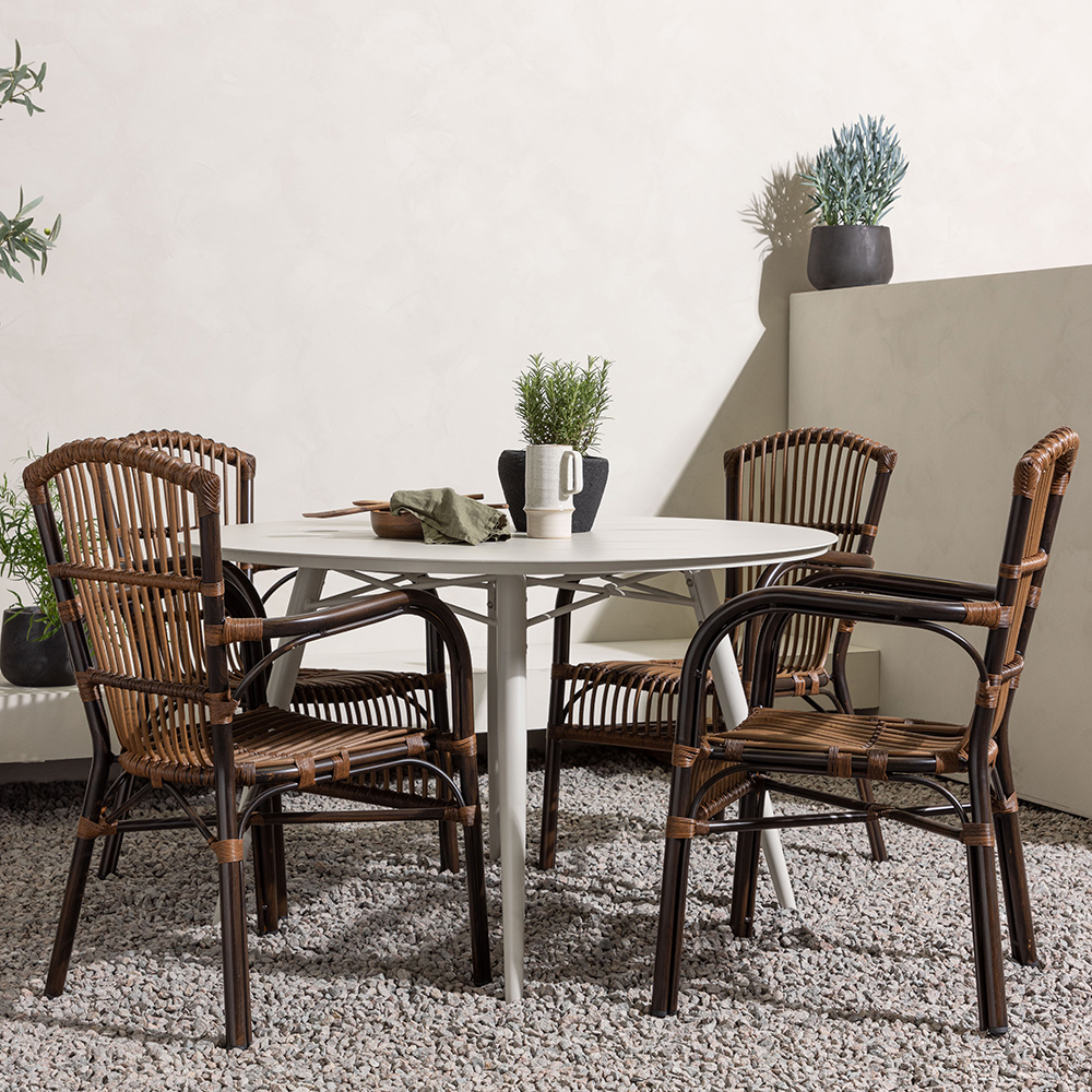 Matgrupp Utomhus Venture Home Lina Bord med 4 Galera Trädgårdsstolar