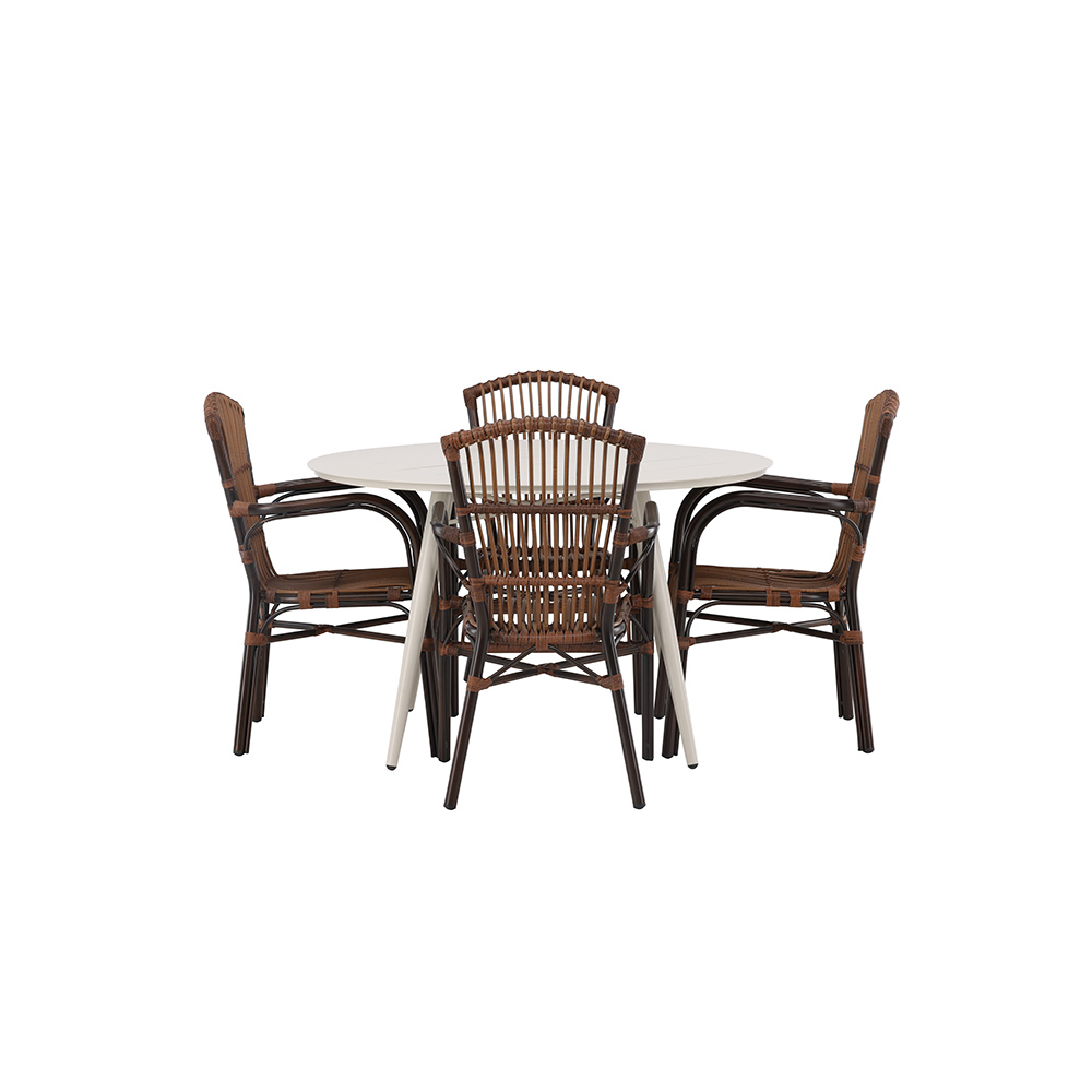 Matgrupp Utomhus Venture Home Lina Bord med 4 Galera Trädgårdsstolar