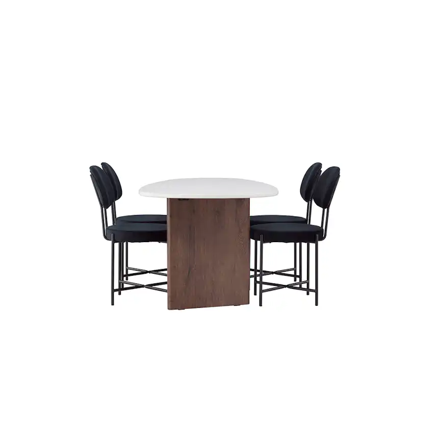 Matgrupp Venture Home Grönvik med 4 Stella Stolar