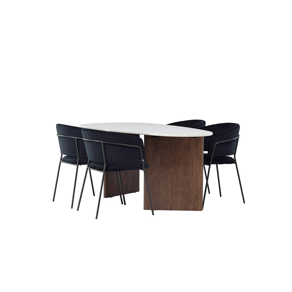 Matgrupp Venture Home Grönvik med 4 Selma Stolar