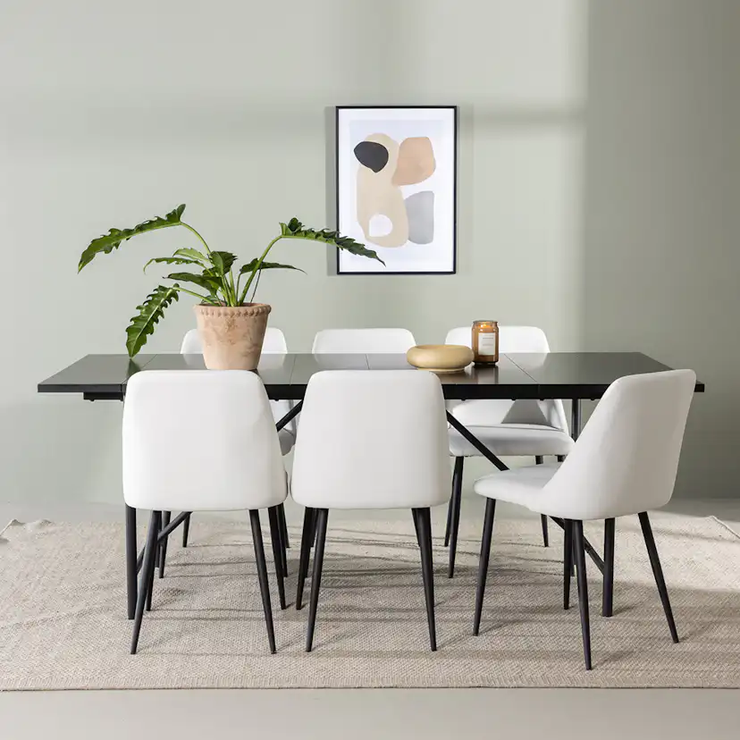 Matgrupp Venture Home Astrid med 6 Night Stolar