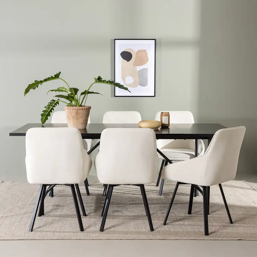 Matgrupp Venture Home Astrid med 6 Rosie Stolar