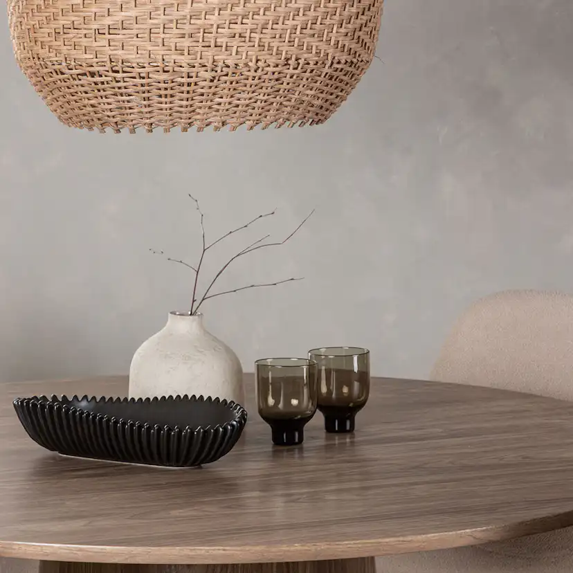 Matgrupp Venture Home Lanzo Runt Matbord Ø120 cm & 4 Polar Stolar i Boucle