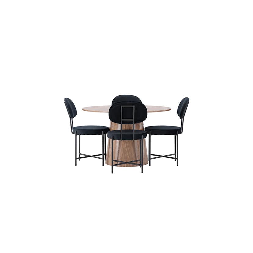 Matgrupp Venture Home Lanzo Runt Matbord Ø120 cm & 6 Stella Stolar